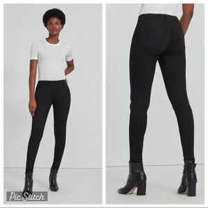 J Brand Sophia Mid Rise Skinny Jeans Shadow Black
